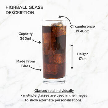 Personalised Engraved Long Glass, Custom Cocktail Glass Gift For Friends, 10 of 11