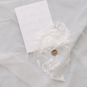 Daisy Lace Tie Side Bridal Garter Gift, 10 of 10