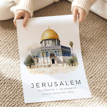 Dome Of The Rock Jerusalem Art Poster, 4 of 7