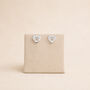 Sterling Silver Paw Print Heart Stud Earrings, thumbnail 3 of 9