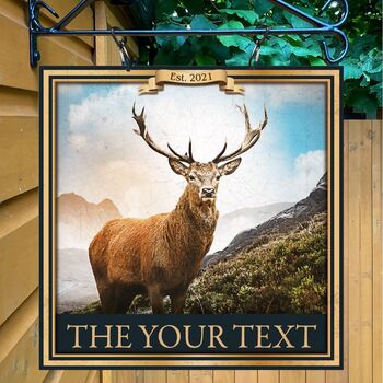 Stag Inn Personalised Pub Sign/Bar Sign/Man Cave, 5 of 8