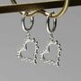 Sterling Silver Beaded Heart Dangly Hoops, thumbnail 4 of 5