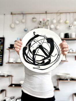 Large Ceramic Platter With Metallic Rim, 4 of 12