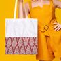 Colourful Half Sari Cotton Tote Bag, Fair Trade Shopping Bag Handmade In India, thumbnail 4 of 7