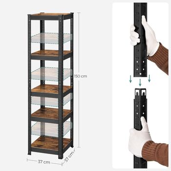 Set Of One/Two Shelving Unit Adjustable Storage Shelves, 11 of 12