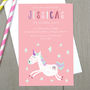 Personalised Unicorn Children's Party Invitations, thumbnail 1 of 2