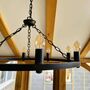 Eight Light Wagon Wheel Chandelier With Hand Painted, thumbnail 2 of 5
