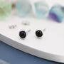 Sterling Silver Tiny Black Onyx Stud Earrings, thumbnail 4 of 11