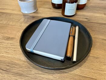 Personalised Black Round Leather Accessories Tray, 2 of 5