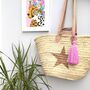Hand Woven Star Beach Basket With Tassel, thumbnail 4 of 5
