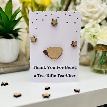 Personalised Teacher Thank You Wooden Cup Tea, 2 of 3