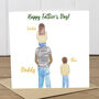 Personalised Daughter Son Portrait Fathers Day Card, thumbnail 1 of 5