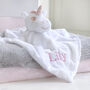 Personalised White Unicorn Baby Snuggle Comforter, thumbnail 1 of 6