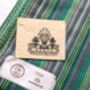 Nepali Cotton Scarf, Green Stripes, Ethically Handmade, thumbnail 2 of 7