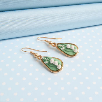 Hand Painted Lily Of The Valley Earrings, 2 of 4
