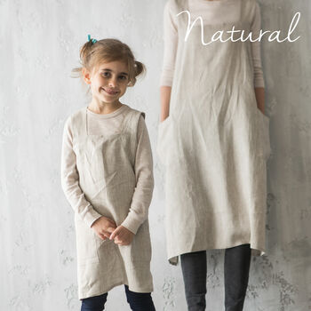Linen Crossover Pinafore Apron For Women And Kids, 10 of 12