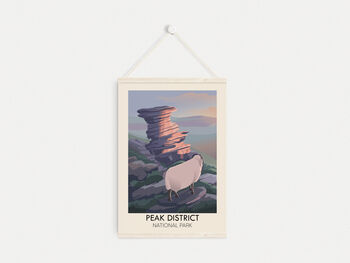 Peak District National Park Travel Poster Art Print, 6 of 8