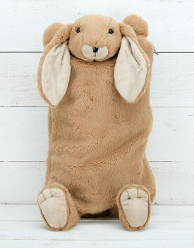 Personalised Brown Bunny Hot Water Bottle Gift Boxed, 8 of 10