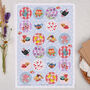 Vintage Tea Party Circle Sticker Sheet, thumbnail 1 of 2