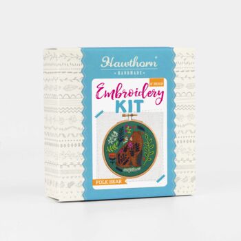 Folk Bear Mini Embroidery Kit, 2 of 3