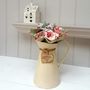 Wood 5th Anniversary Flowers In Metal Jug With Oak Tag, thumbnail 4 of 7