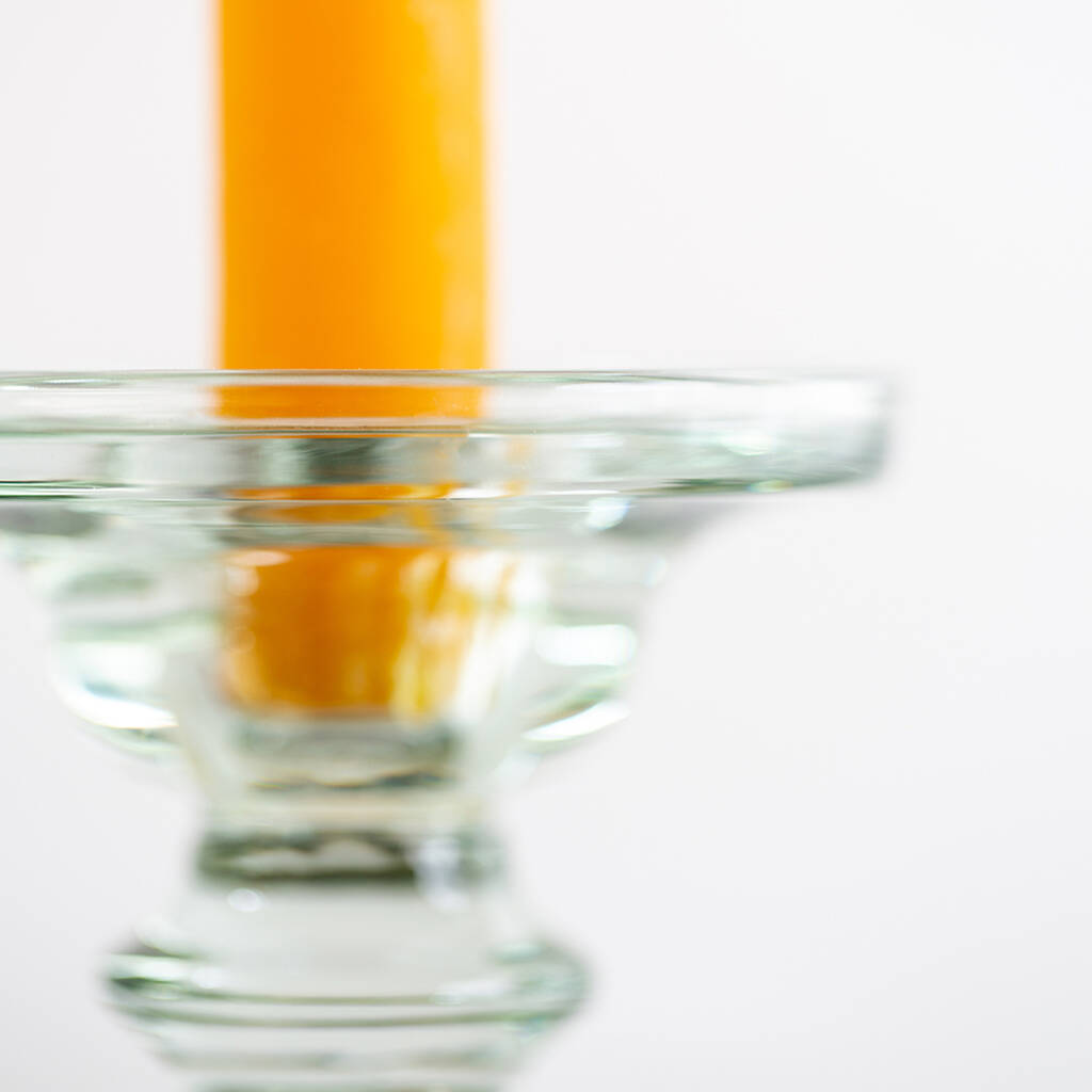 Tilbury Light Green Glass Candlestick By Heliotique