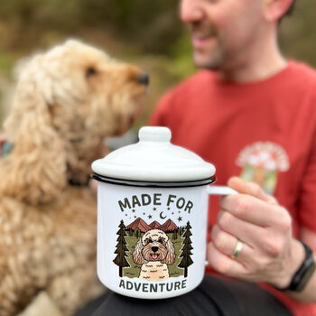 Personalised Enamel Made For Adventure Mug With Lid, 2 of 12