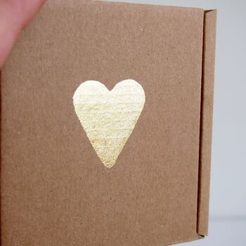 Brown Kraft Gift Box With Gold Leaf Heart, 2 of 7