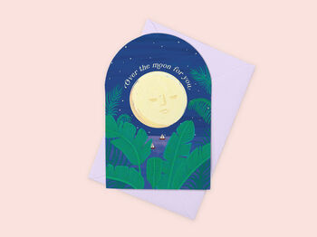 Over The Moon For You Greeting Card, 6 of 7
