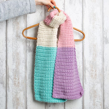 Pastel Dreams Scarf Beginners Crochet Kit, 2 of 6