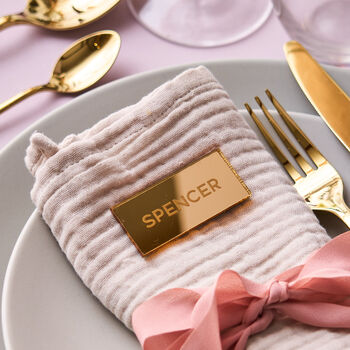 Personalised Mirror Gold Wedding Place Setting, 2 of 8