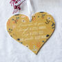 Mustard Floral Friendship Acrylic Hanging Heart Token, thumbnail 2 of 6