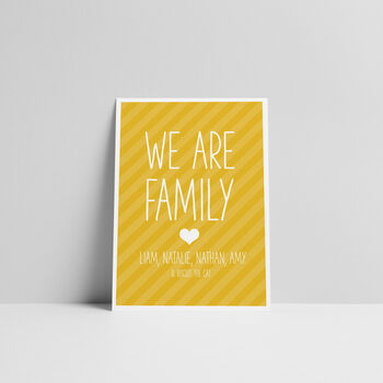 'We Are Family' Personalised Print With Family Names, 2 of 3