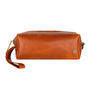 Personalised Buffalo Leather Wash Bag In Tan, thumbnail 2 of 9