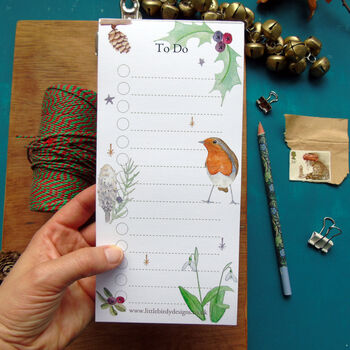 Robin 'To Do' List Christmas Notepad, 2 of 10