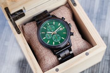Gothenburg Personalised Wood And Stainless Steel Watch For Men, 5 of 8