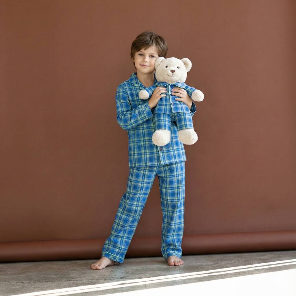 Patrice Kids Pyjama Set With Matching Teddy Bear Set, 1 of 3