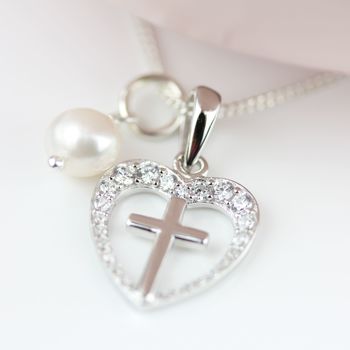 Personalised Child's Silver Christening Cross Pendant, 2 of 4