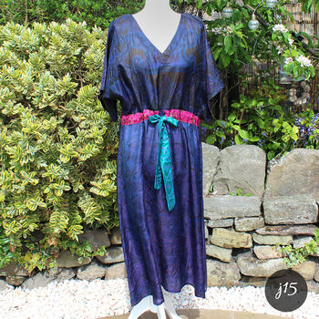 Jacinda Pure Silk Vintage Print Dress, 2 of 12