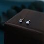 Moonstone Stud Earrings In Sterling Silver, thumbnail 5 of 12