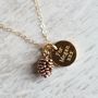 Tiny Pine Cone Charm Necklace, thumbnail 6 of 12