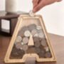 Hand Made Personalised Wooden Letter Money Boxes, thumbnail 1 of 5