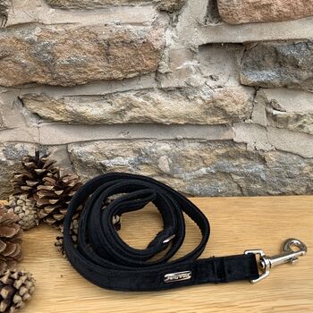 Christmas Black Tie Festive Velvet Dog Lead Gift Set, 2 of 2