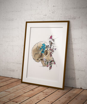 Human Skull Poster Print In Abstract Style, 2 of 4