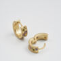Gold Folksy Floral Huggie Earrings, thumbnail 5 of 8