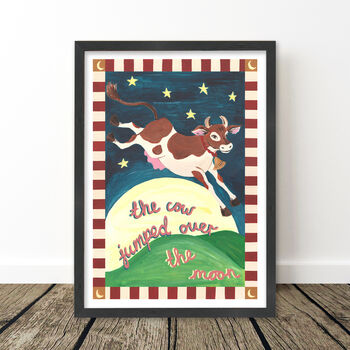 The Cow Jumped Over The Moon Vintage Nursery Print, 12 of 12