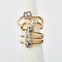14ct Gold Round Rose Cut Salt And Pepper Diamond Ring, thumbnail 2 of 5