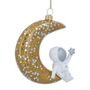 Moon And Spaceman Glass Tree Decoration, thumbnail 2 of 3