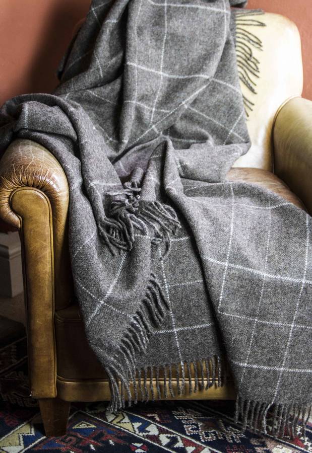 hebridean classic wool throw by laura's loom