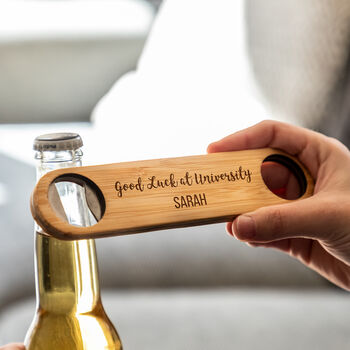 Personalised Bottle Opener Good Luck At University, 6 of 6